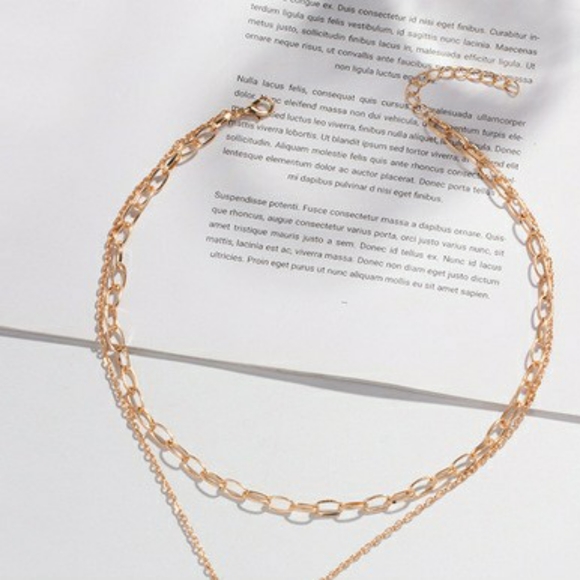 Multilayer Vintage Teardrop Rhinestone Pendant Necklace - Picture 2 of 6